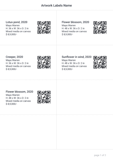 Artwork Labels