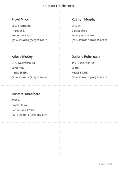Contact Labels