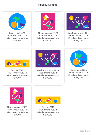 Price List